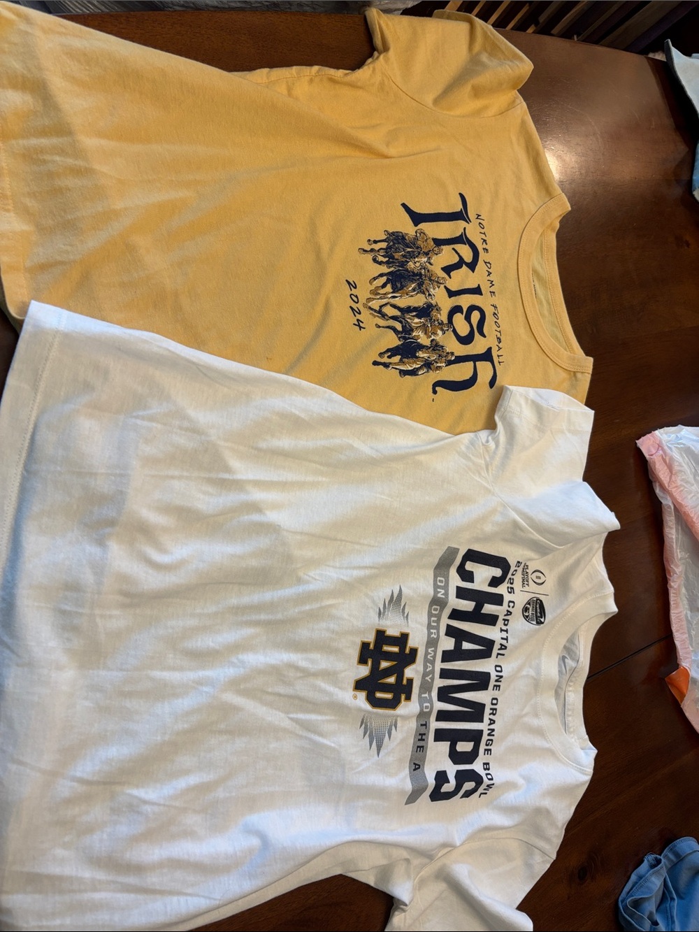 Kids Notre Dame Yellow 'Irish' Short Sleeve Graphic Tee